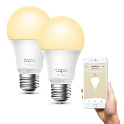 Obrázek Tapo TP Link L510E chytrá WLAN žárovka E27, stmívatelná 8,7 W, není nutný rozbočovač, kompatibilní s Alexa, Google Assistant, postupy a časové plány, režim absence, aplikace App, teplá bílá,