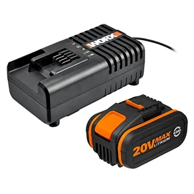 Obrázek WORX WA3604 PowerShare akumulátor s nabíjecí stanicí sady: 20 V 4000 mAh Li Ion baterie a stanice pro všechny elektrické zahradní přístroje