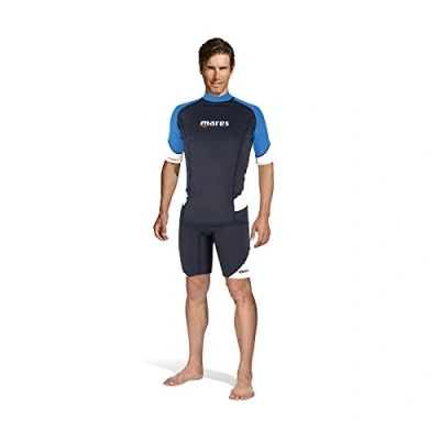Obrázek Mares Pánský Rash Guard Trilastic 412552, krátký rukáv, neoprénový oblek, modrá, velikost x small