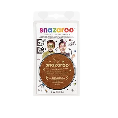 Obrázek Snazaroo 1119755 Kinderschminke, hautfreundliche hypoallergene Gesichtschminke auf Wasserbasis, wasservermalbar, parabenfrei, 18ml Topf Kupfer metallic