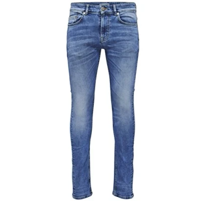 Obrázek ONLY &amp; Sons pánské kalhoty 22003174 W 28/L 34 (velikost výrobce: 28) Modrá (středně modrý denim)