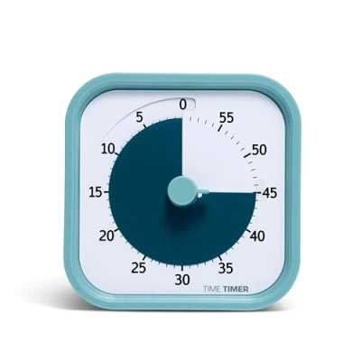 Obrázek TIME TIMER Home MOD — 60minutový vizuální časovač příslušenství pro domácí školu, výukové nástroje, dětský psací stůl, kancelářský stůl a schůzky s tichým provozem (Lake Day Blue)