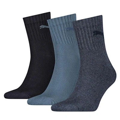 Obrázek PUMA Unisex krátké ponožky (3 ks v balení), Denim modrý