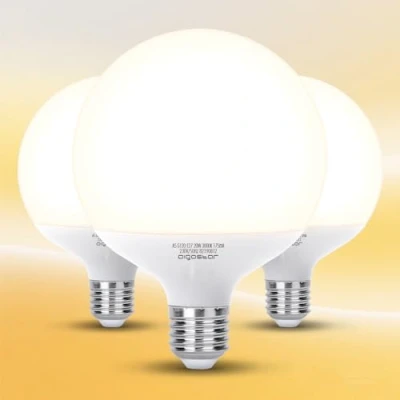 Obrázek Aigostar LED E27 20W žárovka teplá bílá 3000 K 2060 lumen úhel vyzařování 180 stupňů G120 žárovky kapky velká světlá úspora energie 3 balení