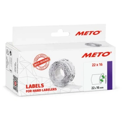 Obrázek Meto Etikety s ručním označením (22 x 16 mm, 1řádkové, 6 000 kusů, bílé, odstranitelné, pro Meto, Contact, Sato, Avery, atd.)