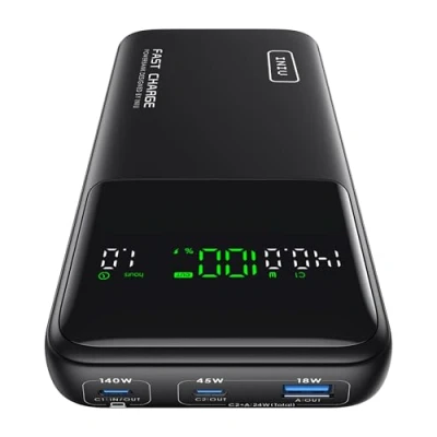 Obrázek INIU Powerbanka, 27 000 mAh 140 W powerbanka malá, ale silná USB C vstup a výstup Pro telefon notebook, externí baterie MacBook Steam Deck iPhone 16 15 14 13 12 Samsung S23 iPad atd