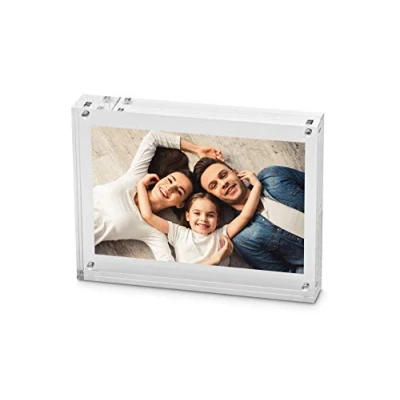 Obrázek Maul Rámeček MAULstyle z akrylu 11,5 x 9 2,4 cm Oboustranný fotorámeček na výšku nebo šířku pro fotografie, koláž a obrázky široký rám pevné stání průhledný
