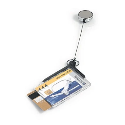 Obrázek Durable Držák bezpečnostního průkazu Card Holder Deluxe Pro Duo, na 2 průkazy, 54 x 85 mm, délka pásku 80 cm, antracit, balení à 10 kusů, 830858