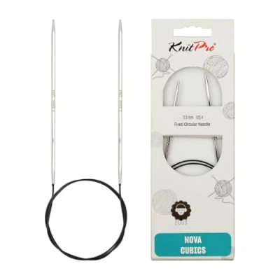 Obrázek KnitPro K12235 kruhová pletací jehla, mosaz, stříbrná, 3,5 mm