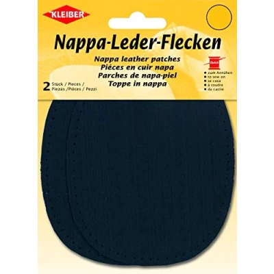 Obrázek Kleiber + Co.GmbH Nappa Lederflecken, Leder, Blau, ca. 12,5 cm x 10 cm, 2