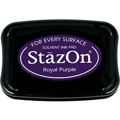 Obrázek Tsukineko StazOn inkoustový polštářek fialový, Royal Purple velký přikrývka, rychleschnoucí, voděodolný embossing
