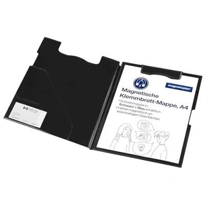 Obrázek magnetoplan 1131612 magnetické desky s klipem A4, černé také v modré barvě volitelné, průhlednou kapsičkou