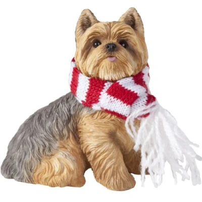 Obrázek Sandicast Yorkshire Terrier with Red and White Scarf Christmas Ornament