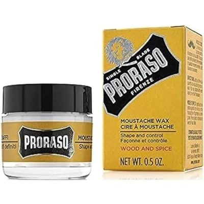 Obrázek Proraso Moustache Wax, Wood and Spice, 15 ml, vosk na knír s bambuckým máslem a včelím voskem pro péči styling vousů, Made in Italy