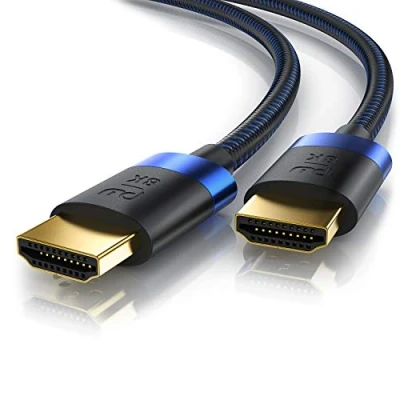 Obrázek CSL 16k HDMI kabel 2,1 1,5 m 16k@30Hz, 8k@60Hz, 4k@120Hz UHD II Ultra High Speed Ethernet 48Gbps 2.1 8k / 2.0 4k HDR 10+ eARC 3D VRR Gaming TV PS5 Xbox