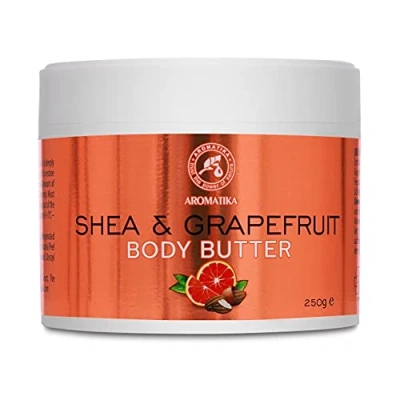 Obrázek Tělové máslo Shea &amp; grapefruit 250 g karité a grapefruitový olej Bodybutter přírodní hydratační krém bambucké pro suchou pokožku péče o tělo z přírodních složek