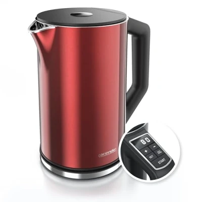 Obrázek Arendo Rychlovarná konvice z ušlechtilé oceli s nastavením teploty 40 100 stupňů v 5 krocích design dvojitou stěnou model ELEGANT 1,5 litru 2200 W vařič na čaj ukazatelem