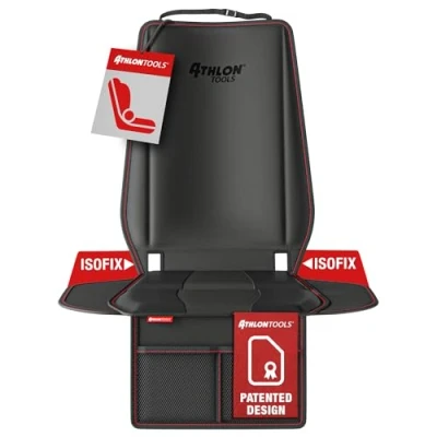 Obrázek ATHLON TOOLS Podložka pro dětskou sedačku s boční ochranou optimální tvar kompatibilní Isofix silně polstrovaná dětské sedačky, sedačky a vyvýšená sedadla Patentovaný design z