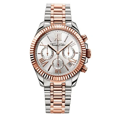 Obrázek Thomas Sabo Dámské náramkové hodinky Divine Chrono Chronograph Quarz ušlechtilá ocel WA0253 201 38 MM, stříbrná, Náramek
