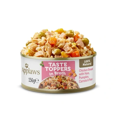 Obrázek Konzerva APPLAWS Dog Taste Toppers Broth kuře se šunkou 156g