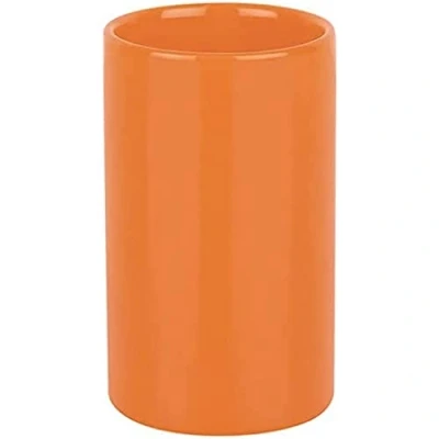 Obrázek Spirella Pohárek na čištění zubní kartáček keramika tuba 7 x 11,5 cm oranžová