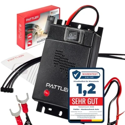 Obrázek PATTLER® Odpuzovač kun do autobaterie 12 v účinná ochrana proti kunám auta ultrazvukem okamžitá a dlouhodobá pro auto motorovém prostoru