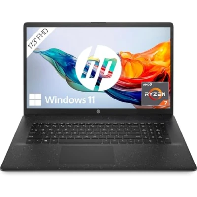 Obrázek HP Notebook se 17,3&quot; FHD displejem, AMD Ryzen 7 7730U, 16 GB DDR4 RAM, 512 SSD, grafika Radeon, Windows 11, klávesnice QWERTZ, černá