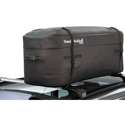 Obrázek HandiWorld vodotěsná střešní taška/střešní box (černý), 175 litrů velká cargo taška stabilní skládací dno, HHOLDALLWP175, černá,