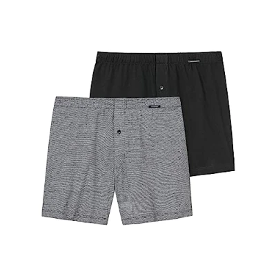 Obrázek Schiesser Pánské 2 balení boxerek bavlna Jersey měkké multipack Jerseyboxer, černé_168446, 4/ S, černá_168446, S