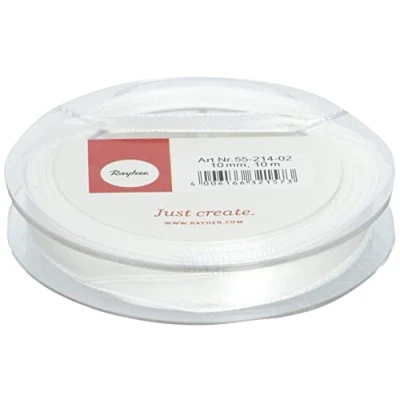 Obrázek Rayher HOBBY 5521402 saténová stuha, 10 mm, role SB m, bílá