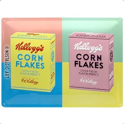 Obrázek Nostalgic art Retro plechový štítek, 30 x 40 cm, Kellogg&#039;s balení pop nápad na dárek do kuchyně, z kovu, vintage design