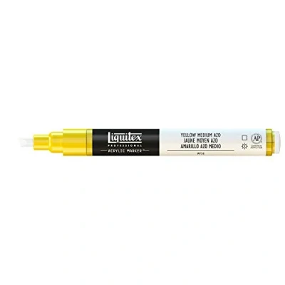 Obrázek Liquitex Profesionální malba akryl zvýrazňovač akrylová barva, žlutá střední AZO, akrylový popisovač 24 mm hrot