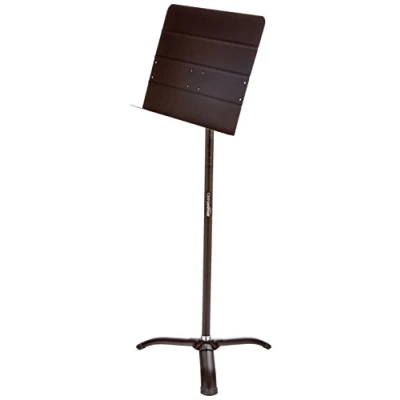 Obrázek Amazon Basics Skládací nouzový stojan na orchestr, výška nastavitelná od 108 do 162 cm, vyklápěcí, použití stání a sezení, stabilní, stativ třech nožkách, černý