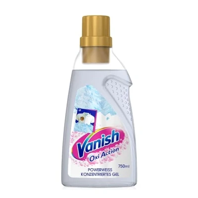 Obrázek Vanish Oxi Action Powerweiss gel 1 x 750 ml odstraňovač skvrn a na posilování prádla bez chlóru pro bílé prádlo
