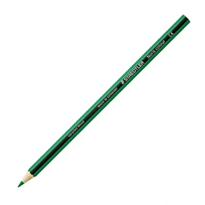 Obrázek STAEDTLER Pastelky Noris colour, zelené, protiskluzový měkký povrch, vysoká odolnost proti zlomení, Made from Upcycled Wood, intenzivní barvy, šestihranný formát, 12 zelených barevných tužek, 185 5
