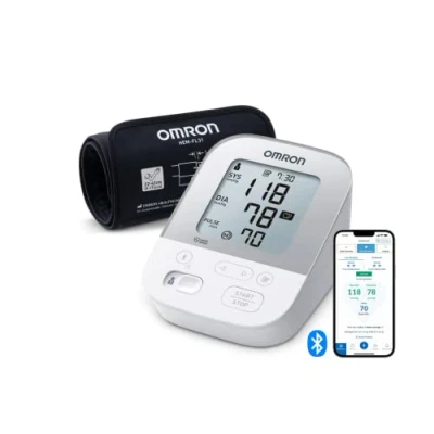 Obrázek OMRON X4 Smart Automatisches Oberarm Blutdruckmessgerät „Gut&quot; Stiftung Warentest 09/20 klinisch validiert auch für Diabetiker &amp; Schwangere kostenlose Smartphone App (iOS Android) 22 42cm