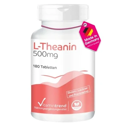 Obrázek L Theanin 500 mg ! 6 ONÁTNÍ ZÁRADA 180 veganských tablet vysoká dávka Vitamintrend®