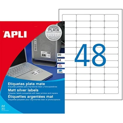 Obrázek agipa 10066 etikety, 45,7 x 21,2 mm, stříbrné