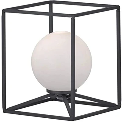 Obrázek Reality Leuchten Gabbia R50401032 stolní lampa, kov černý matný, akryl bílá