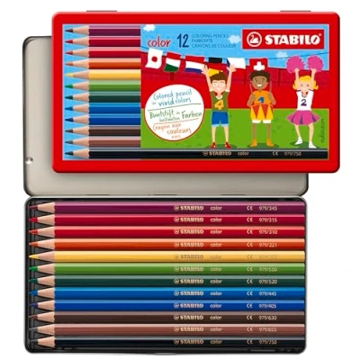 Obrázek Pastelka STABILO color 12dílné kovové pouzdro s 12 různými barvami