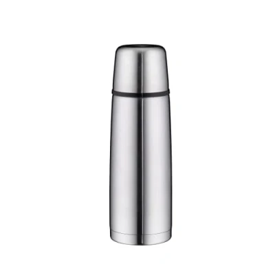 Obrázek alfi Izoterm Perfect DV 750 ml, izolační láhev z ušlechtilé oceli s pohárkem na pití, absolutně těsná otočným uzávěrem, udrží teplo, bez otisků prstů, dlouhá životnost, vhodná do myčky, BPA