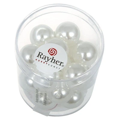 Obrázek Rayher 14404100 Renaissance skleněné voskové perly 12 mm, dóza 21 kusů, s