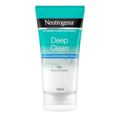 Obrázek Neutrogena Deep Clean čištění obličeje, peeling zjemňující pleť s kyselinou glykolovou, pro každou pokožku, 150 ml