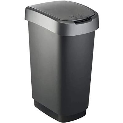 Obrázek Rotho Twist Odpadkový koš s vyklápěcím/houpacím víkem, prostorově úsporný