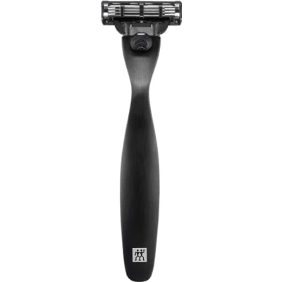 Obrázek ZWILLING Holicí strojek (optimální holení, lisovaný design, systém čepelí Gillette Mach3, hypoalergenní, s a ochranným víčkem), Premium, černý
