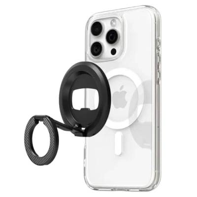 Obrázek Spigen O Mag MagFit MagSafe Ring, držák na mobil 【Stojan &amp; otvírák lahví】 Kompatibilní s iPhone 16/15/14/13/12, pouzdra pro Samsung Galaxy S25 S24 Ultra Plus a dalšími černé