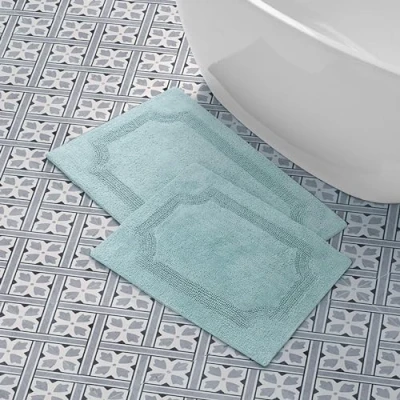 Obrázek Laura Ashley Wende Badematten Set, Baumwolle, 2 teilig, Aqua