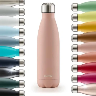 Obrázek Blumtal® Lahev na pití z ušlechtilé oceli Charles termoláhev 500 ml bez BPA, studená a teplá láhev kovová / růžová