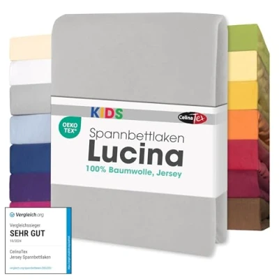 Obrázek dětské napínací prostěradlo CelinaTex, bavlněný žerzej mnoho barev samostatně nebo v sadě na matrace 60 x 120 až 70 140 cm Lucina Minis, stříbrná šedá, 60x120 70x140