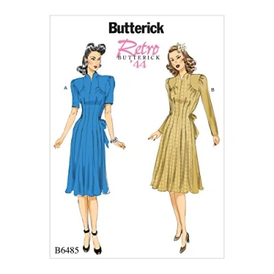 Obrázek Butterick Patterns 6485 E5 Misses Kleid Schnittmuster, mehrfarbig, Größen 1422